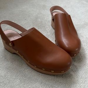 NWOT JCREW Convertible leather clogs size 8 in rich oak (color)
